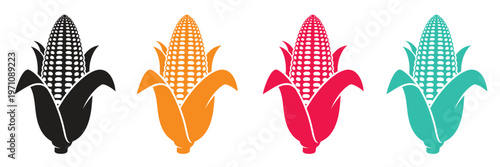 Colorful corn cobs a vibrant illustration