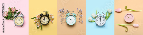 Set of different alarm cloc...