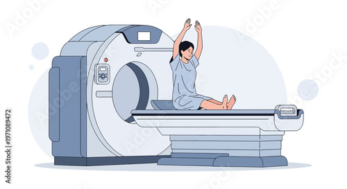 Patient Undergoing CT Scan in Modern Medical Imaging Machine