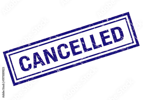 Cancelled stamp placed over a document to indicate nullification isolated on transparent background