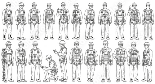 Collection of Soldiers in Military Uniforms Poses.