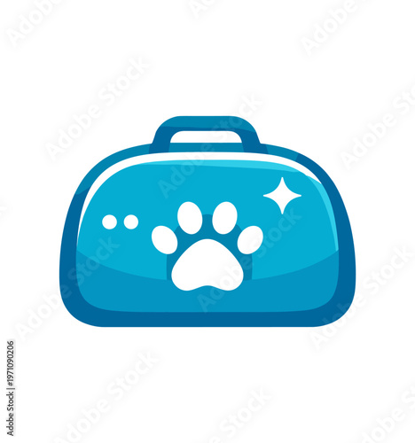 Pet carrier bag icon. carrier, travel, pet travel, luggage, pet transport, kennel, paw, safe transport. veterinary, holiday trips, airline approved, carry-on, comfort. flat vector illustration