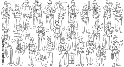 Collection of Soldiers in Military Uniforms Standing Together.