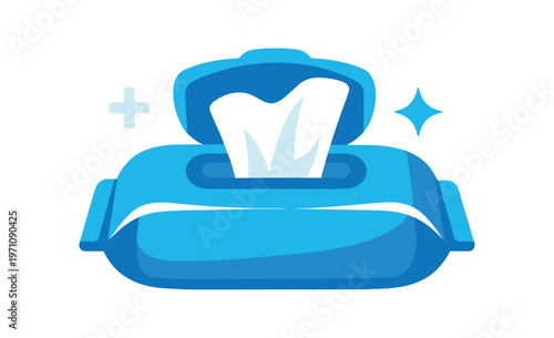 Wet wipes pack icon. tissue wipes, cleaning, hygiene, moist towelette, disposable wipes. flat vector illustration isolated on white background.