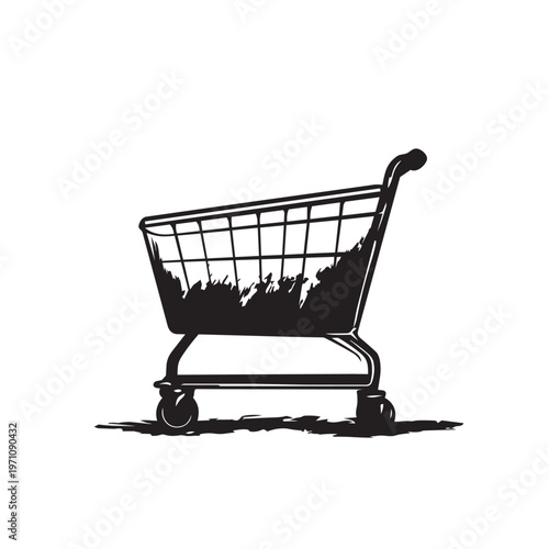 shopping cart isolated on white