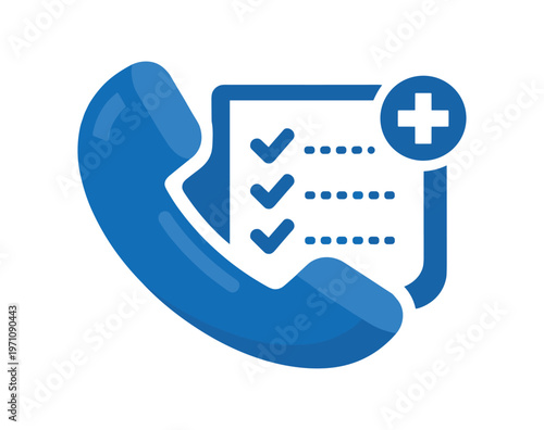 Emergency phone list icon. emergency contacts, medical numbers, checklist, health, first aid, hotline, call for help, urgent contact list. flat vector illustration isolated on white background.