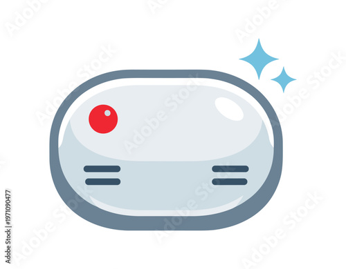 Carbon monoxide alarm icon. co detector, gas sensor, safety device, warning indicator, household protection. flat vector illustration isolated on white background.