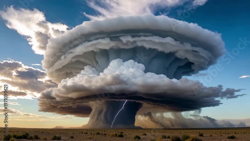 Dramatic Cloud Formation Over Plains - A Stunning Weather Phenomenon.