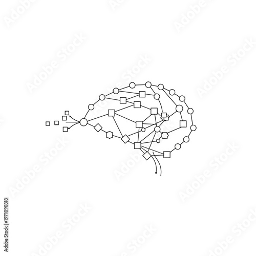 Brain with neural network connections.