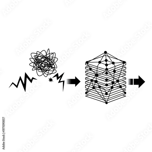 Transformation of chaotic lines to structure.