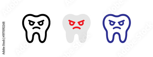 Teeth showing different emotional expressions