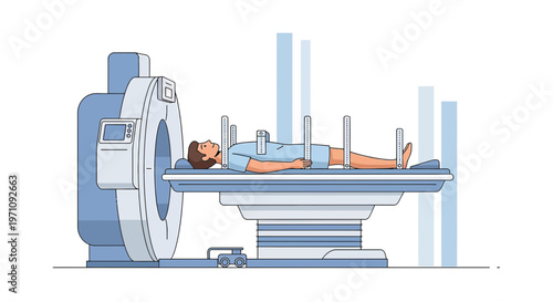 Patient Undergoing Medical Imaging Scan in Modern Diagnostic Machine