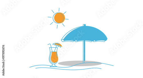 Colorful illustration of a cocktail drink.