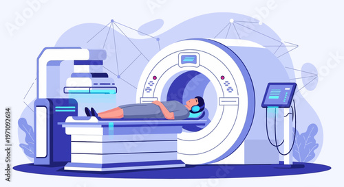 Patient Undergoing Medical Scan in Modern Diagnostic Imaging Center