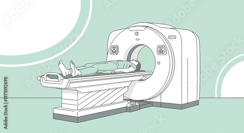 Patient Undergoing CT Scan in Modern Medical Imaging Machine
