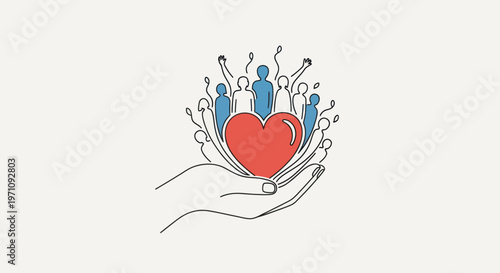 Hand Holding Red Heart Symbol.