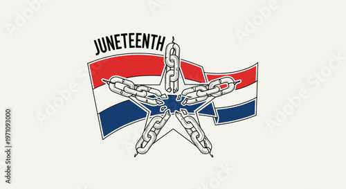 Juneteenth celebration star symbol logo.