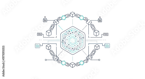 Detailed blueprint of mechanical gear system.