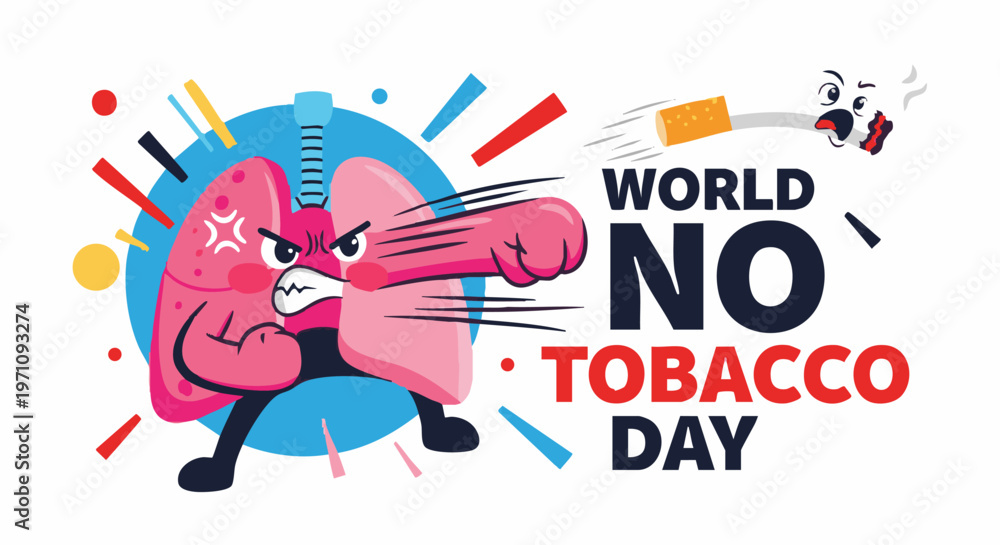 anti tobacco cartoons No Smoking and Comics World No Tobacco Day Poster: