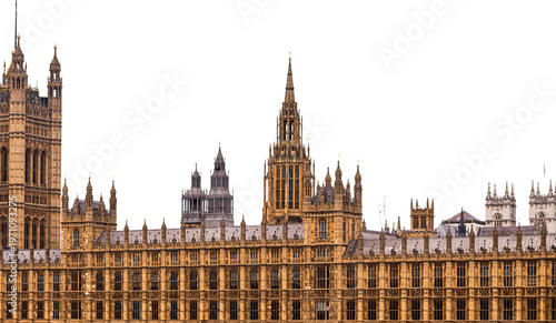 Bilde på lerret PNG Palace of Westminster, Houses of Parliament architecture on transparent back