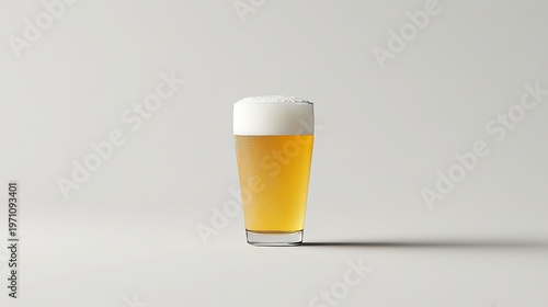 Artfully Crafted Pint Glass of Beer with Rich Foam on a Soft Background Perfect for Stock Images