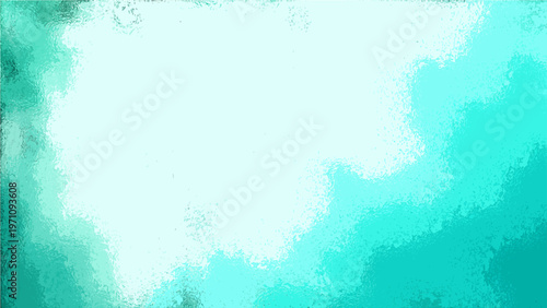 Vector Abstract vibrant turquoise watercolor background with texture blends of color and artistic strokes evoke tranquility and soothing feels. This art piece represents calmness 