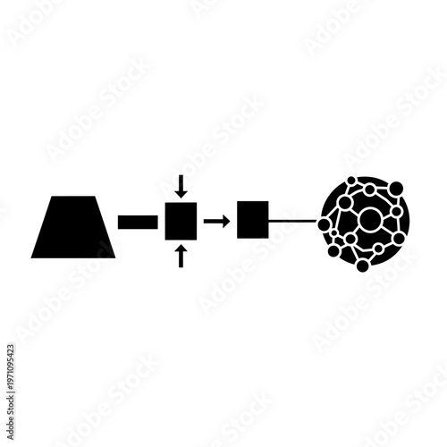 Chemical reaction process molecular structure.