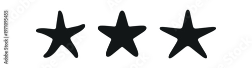 Starfish flat icons. sea star trio, marine life, ocean, beach, fauna. flat vector illustration.