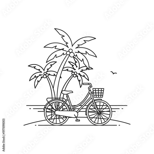 Vintage Bicycle with Basket Attached.