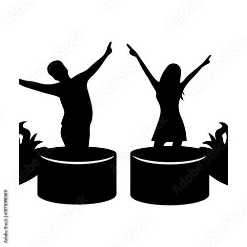 Artistic Silhouette Dance on Display - Elegant Movement Sculpture