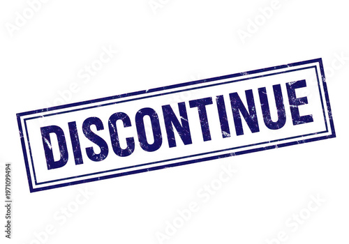 Black and white stencil of the word discontinued on a plain background isolated on transparent background