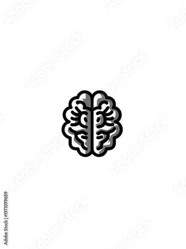 Stylized brain icon representing thinking, intelligence, memory, and cognitive function. Ideal for science, education, and technology.