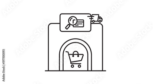 Ecommerce, shopping, online store, checkout, payment icon, vector