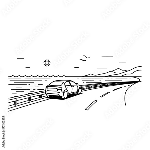 Car on the road driving fast.