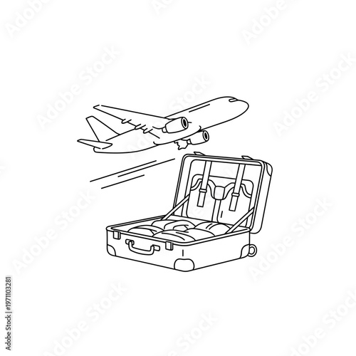 Luggage with empty interior compartments.