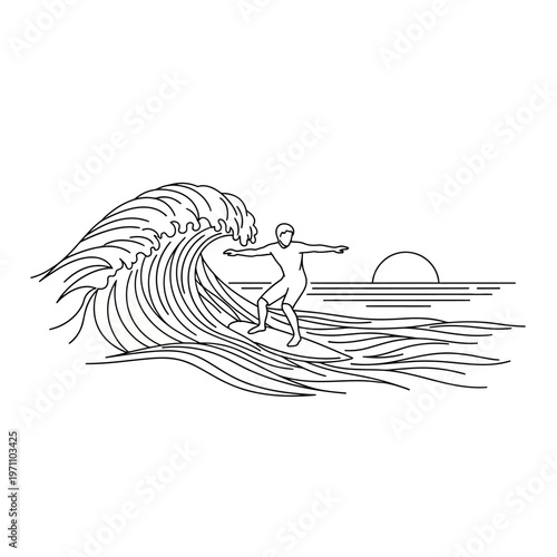 Man surfing on a wave board.