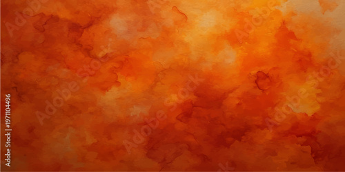 Vintage grunge old paper texture background featuring a burnt orange flame pattern with smoke and red heat clouds for a hot inferno art illustration wallpaper design