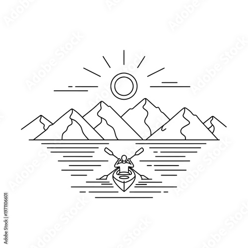 Person Paddling Kayak on Water Surface.