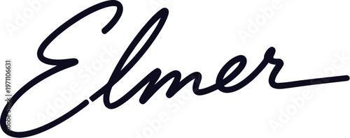 A black signature of the name Elmer on a white background