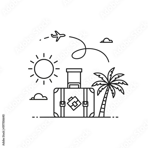 Travel Suitcase with Luggage Tag.