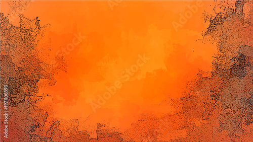 Vector Abstract vibrant orange watercolor painting and depict warm fire and show the energy and passion and expression and color splash and the creative concept