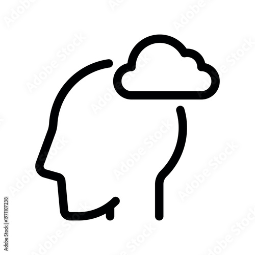 Person Having Their Head In The Clouds Outline Symbol