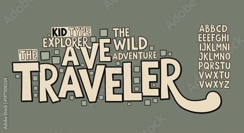 A wild adventure traveler explores the world with a map and compass