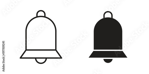 Notification icon set, collection of icon in editable strokes and flat versions