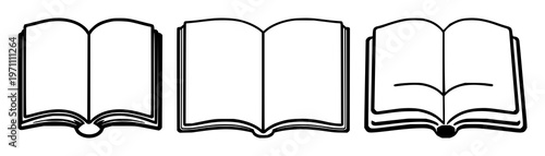 Large language model book icon set with solid black icon symbol on white background featuring book, AI, technology with knowledge and digital