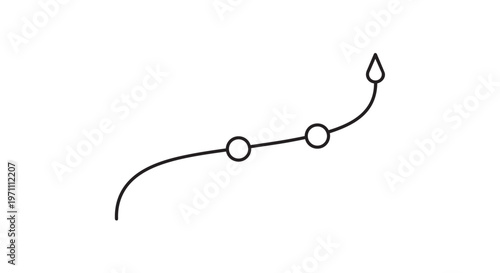 Minimalist line, curved arrow, simple navigation, directional symbol