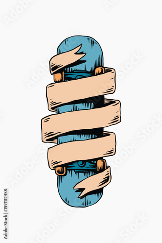 Retro scroll banner element vector