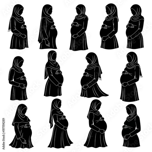 Pregnant Woman in Traditional Clothing.