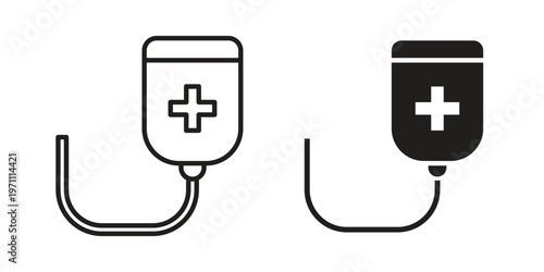 Chemotherapy icon set, collection of icon in editable strokes and flat versions