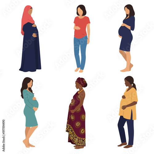 Pregnant Women of Different Ethnicities Profile.